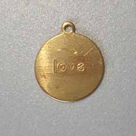 12mm Love Raw Brass Charm - Pack of 11