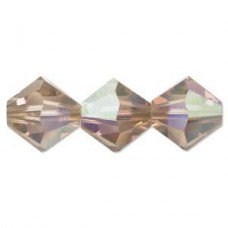 6mm Swarovski Crystal Bicones - Lt Colorado Topaz AB - Pack of 10