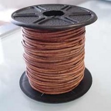 1mm Indian Leather Cord - Natural Dye Distressed Light Brown - per 5 metres