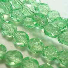 6mm Czech Firepolish Round Beads - Bright Peridot - Pack of 20