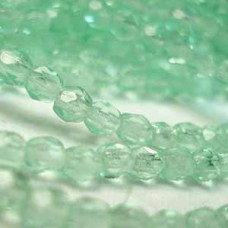 3mm Czech Firepolish Beads - Light Peridot - Pack of 50