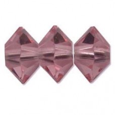 5mm Lt Rose Swarovski Faceted Spacers  - Pack of 10