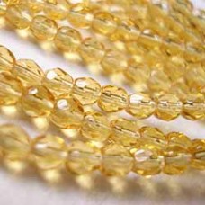 4mm Czech Firepolish Beads - Medium Topaz - Pack of 50