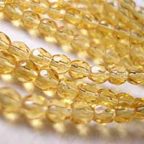 4mm Czech Firepolish Beads - Medium Topaz - Pack of 50 4mm Czech Firepolish Beads - Medium Topaz - Pack of 50