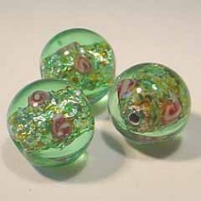 8mm Czech Silver Lined Flower Beads - Lt Green