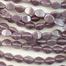 5x3mm Czech Pinch Beads - Opaque Lavender Luster - Pack of 50