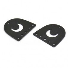 16x17x.5mm Black Oxide D-Shape 6 hole Drop-Link Pendants with Moon - Pack of 2