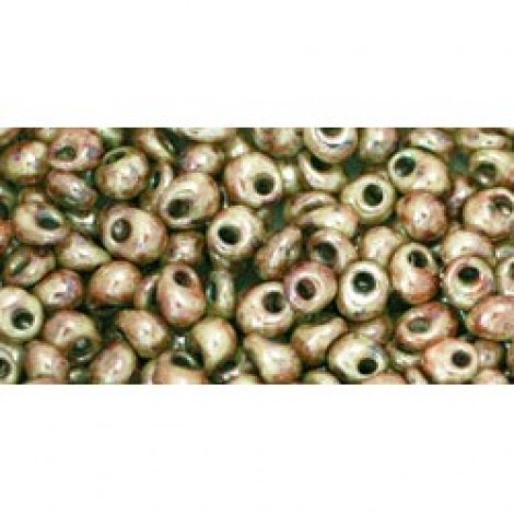 3mm Toho Magatama Drops - Opaque Gold/Smoky Topaz - 12.5gm
