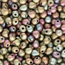 3.4mm Miyuki Drop Beads - Matte Metallic Khaki Iris