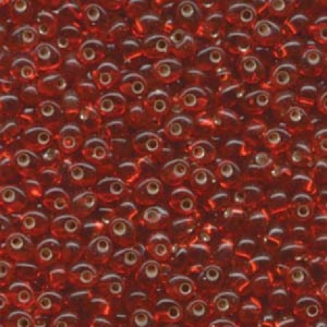 4mm Miyuki Magatama Drop Seed Beads - Silver Lined Ruby