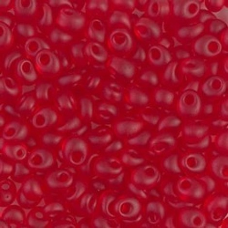 4mm Miyuki Magatama Drops - Matte Transparent Ruby - 24gm