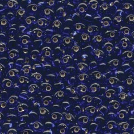 4mm Miyuki Magatama Drop Seed Beads - Silver Lined Cobalt - 12gm