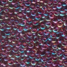 4mm Magatama Drop Beads - Fuschia-Lined Aqua AB - 12g