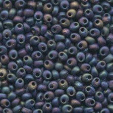 4mm Miyuki Magatama Drop Seed Beads - Matte Black AB - 12gm