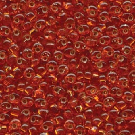 4mm Miyuki Magatama Drop Seed Beads - Silver Lined Tangerine