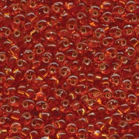 4mm Miyuki Magatama Drop Seed Beads - Silver Lined Tangerine - 12gm