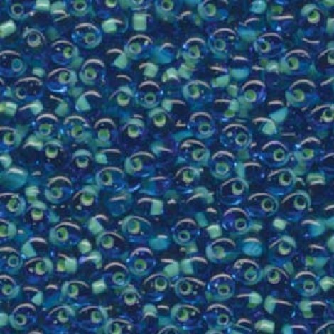4mm Miyuki Magatama Drops - Mint Green Lined Sapphire