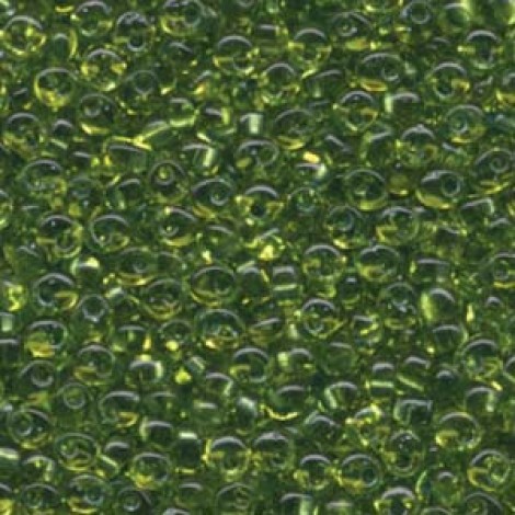 4mm Miyuki Magatama Drops - Sparkling Green Lined Chartreuse - 12gm