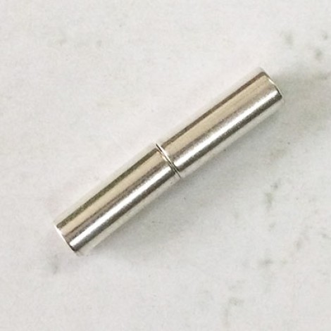 22x4mm (3.2mm ID) Silver Plated Magnetic Tube Clasp