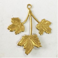 25mm Maple Leaves Brass Charms - Per pair