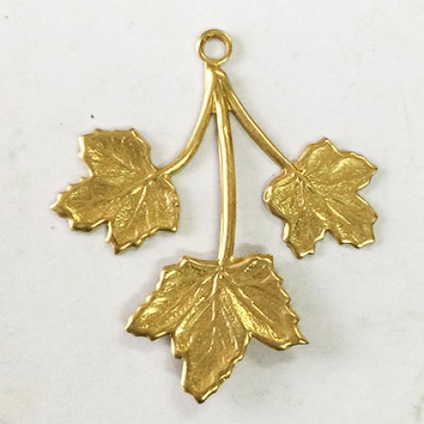 25mm Maple Leaves Brass Charms - Per pair