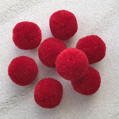 15mm Soft Fibre Yarn Pom-Poms - Maroon | Pom Poms | Over the Rainbow