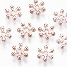 8.5x2.5mm Silver Plated Alloy Snowflake Spacer Beads - Pack of 50