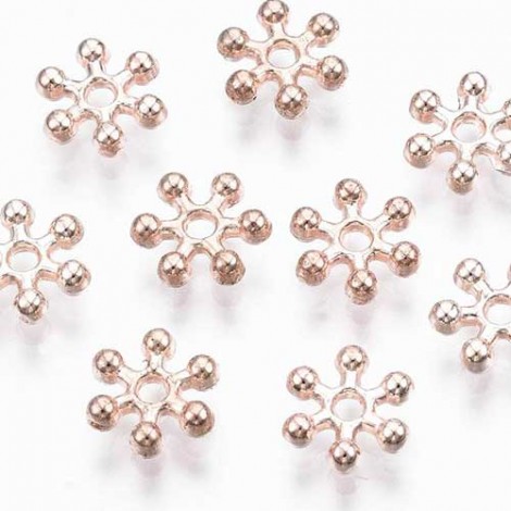 8.5x2.5mm Silver Plated Alloy Snowflake Spacer Beads - Pack of 50 8.5x2.5mm Silver Plated Alloy Snowflake Spacer Beads - Pack of 50