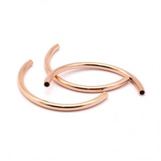 4x45mm Rose Gold Plated Brass Semi-Circle Tube Beads