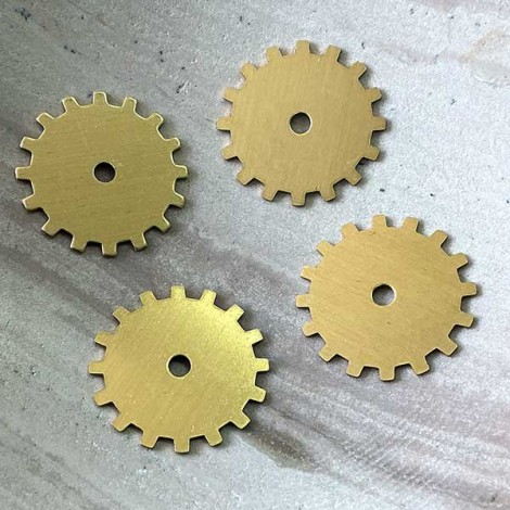 19mm Raw Brass Solid Gear - Pack of 4 19mm Raw Brass Solid Gear - Pack of 4