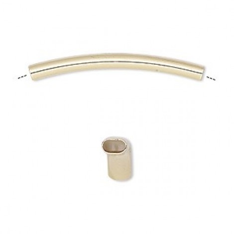 34x5mm Gold Plated Oval Curved Tube Beads - Pack of 6 34x5mm Gold Plated Oval Curved Tube Beads - Pack of 6