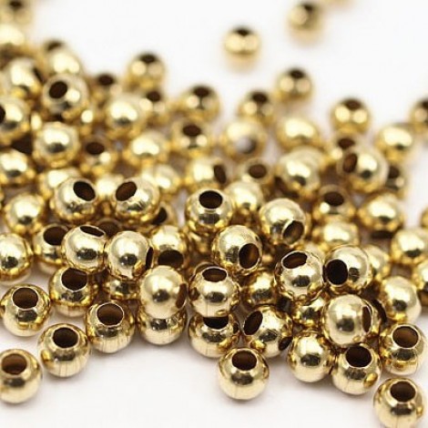 6mm Raw Brass Beads with 2.8mm Hole Size