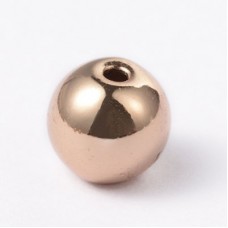 8mm Rose Gold Plated Alloy Round Beads w-1.5mm hole