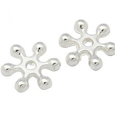 8.5x2.5mm Silver Plated Alloy Snowflake Spacer Beads