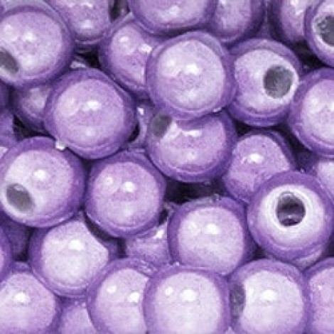 6mm Light Purple Round Japanese Miracle Beads - Pack of 10
