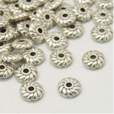 6mm Twisted Edge Ant Silver Tibetan Silver Flat Spacers