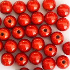8mm Bright Red Japanese Miracle Beads - Pack of 10