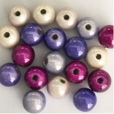 8mm Japanese Miracle Beads - Purple Mix - Pack of 10