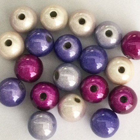 8mm Miracle Beads - Purple Mix - Pack of 10