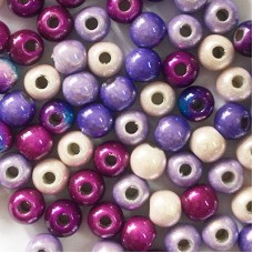 6mm Purple Japanese Miracle Bead Mix - Pack of 10
