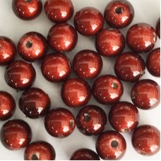 8mm Dark Red Japanese Miracle Beads - Pack of 10