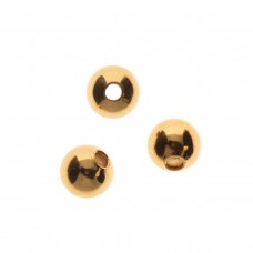 4mm Beadsmith Gold Plated Smooth Round Beads - Pack of 24