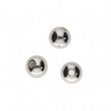4mm Beadsmith Silver Plated Smooth Round Beads - Pack of 72