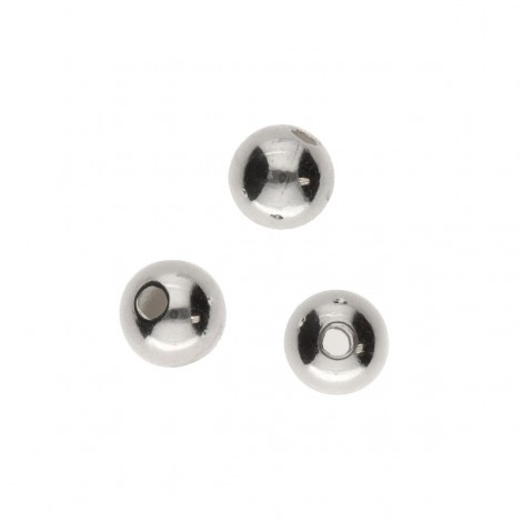4mm Beadsmith Silver Plated Smooth Round Beads - Pack of 72