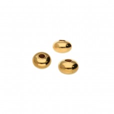 3x2mm Gold Plated Rondelle Spacer Beads - Pack of 72