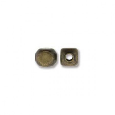 5mm Antique Brass Plated Metal Cube Bead Spacers - Pack of 72