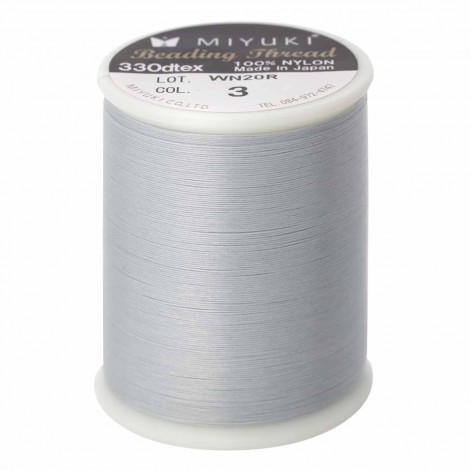 Miyuki Nylon Beading Thread - Silver - 500m LARGE SPOOL Miyuki Nylon Beading Thread - Silver - 500m LARGE SPOOL