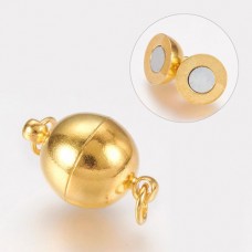 12x16.5mm Gold Plated Nickel Free Magnetic Round Clasps