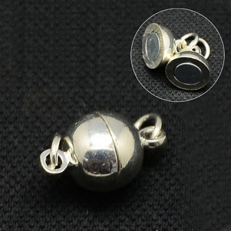 12x16.5mm Nickel Free Silver Plated Magnetic Round Clasps