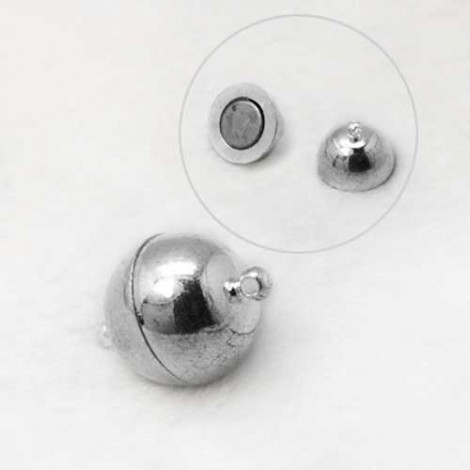 10mm Platinum Silver Colour Round Magnetic Clasps